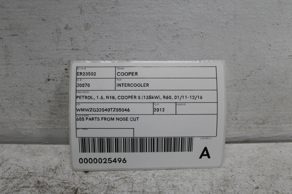 View Auto part Intercooler Mini Cooper 2012