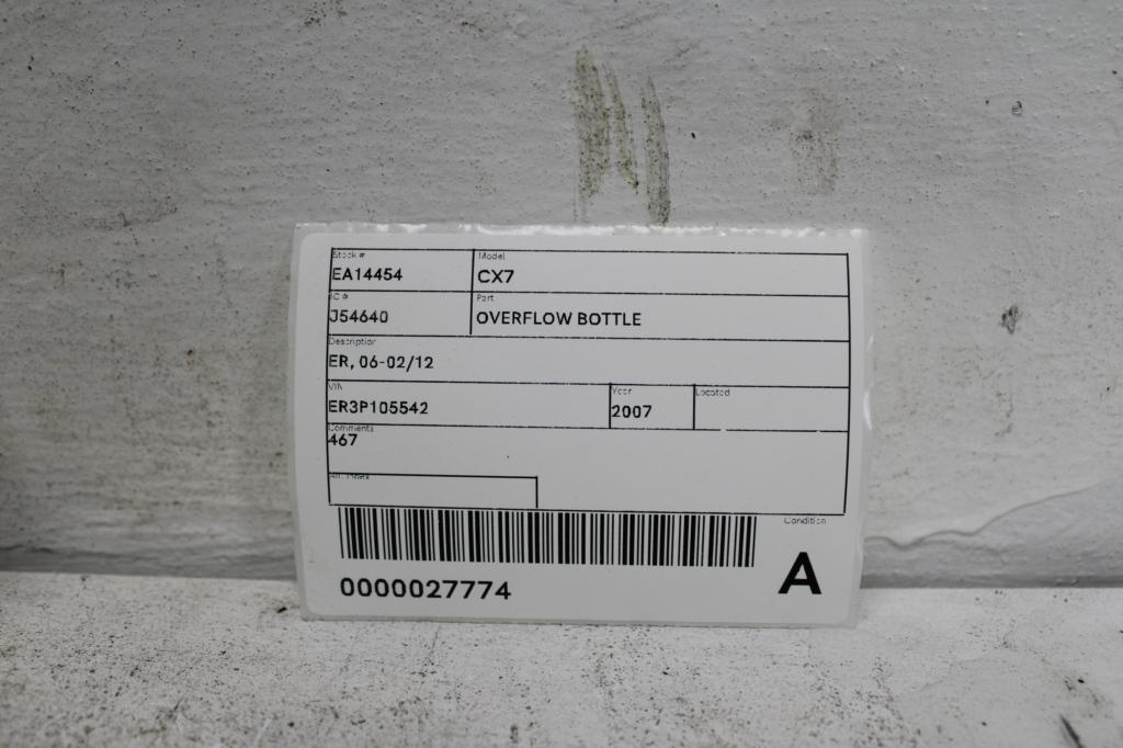 2007 Mazda Cx7 Overflow Bottle View Auto part Overflow Bottle Mazda Cx7 2007