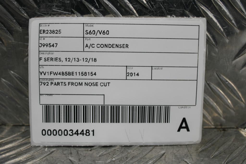 View Auto part A/C Condenser Volvo S60/v60 2014