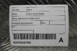 View Auto part Right Front Door Volkswagen Golf 2012