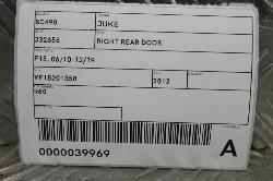 View Auto part Right Rear Door Sliding Nissan Juke 2012